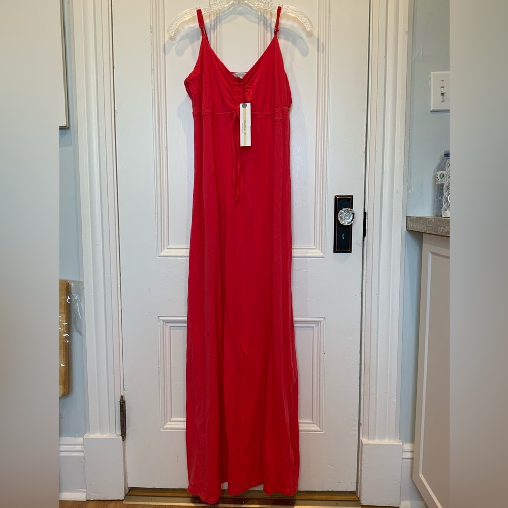 O'Neill Dark Pink Sleeveless Spaghetti Strap Bodycon Maxi Dress - Size L